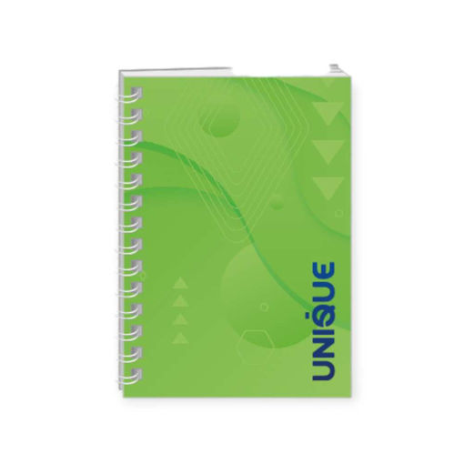 Picture of A4 UNIQUE LINED SPIRAL HARD COVER NOTEBOOK 200PGS GREEN